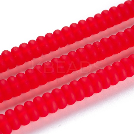 Frosted Glass Beads Strands GLAA-I047-03B-1