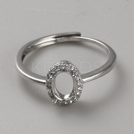 Sterling Silver Open Cuff Ring Findings STER-WH0061-21B-1