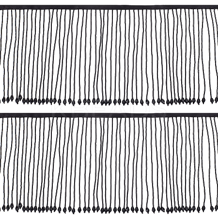 1 Yard Polyester Lace Trims with Glass Beaded Tassel OCOR-BC0007-85-1