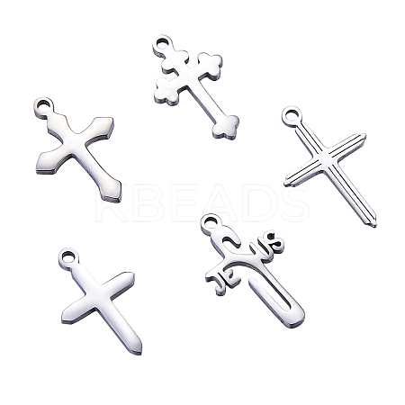 10Pcs 5 Style 304 Stainless Steel Pendants STAS-CJ0001-229-1