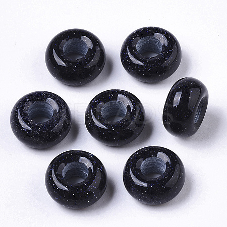 Synthetic Blue Goldstone European Beads LS-G-S359-072B-1