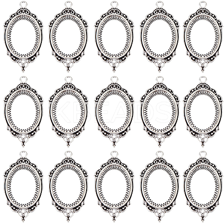 SUNNYCLUE 30Pcs Alloy Pendant Cabochon Settings FIND-SC0009-22-1