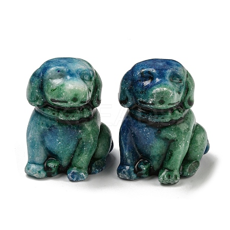 Dyed Natural Imperial Jasper Dog Figurine Statue for Living Room Table Home Decoration DJEW-N003-05C-1
