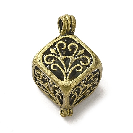 Tibetan Style Hollow Out Brass Pendants KK-G481-06AB-1