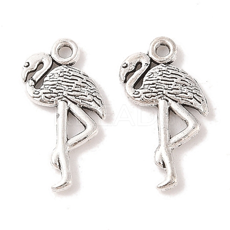 Tibetan Style Alloy Flamingo Shape Pendants TIBEP-Q043-293-RS-1