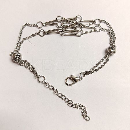 3Pcs Brass Braided Macrame Pouch Empty Stone Holder Bracelet Making BJEW-TA0001-11-1