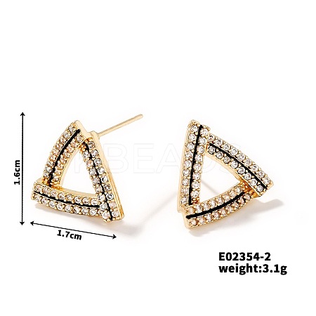 Elegant Hollow Triangle Diamond Stud Earrings for Women Trendy Fashion BG4939-2-1