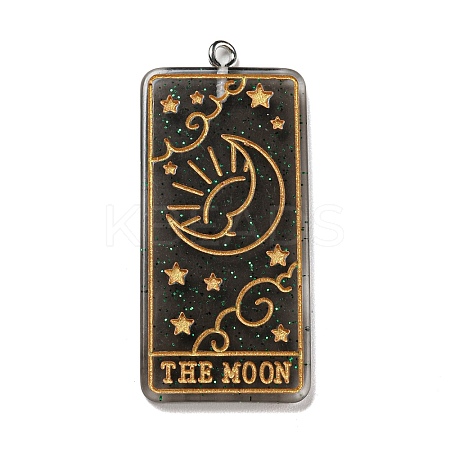 Transparent Resin Tarot Card Pendants MACR-C026-05A-1