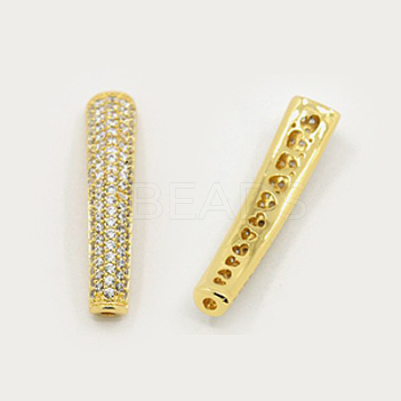 Brass Micro Pave Cubic Zirconia Beads ZIRC-F001-60G-1