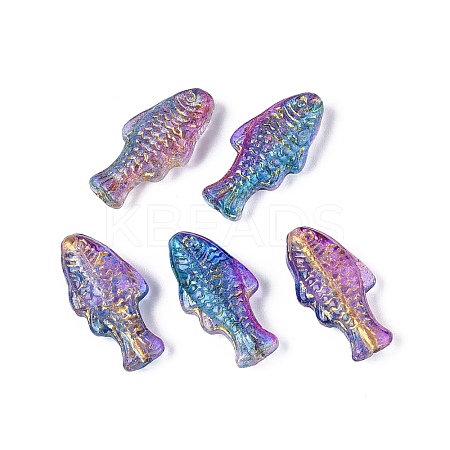 Baking Paint Transparent Glass Beads DGLA-N018-22B-1