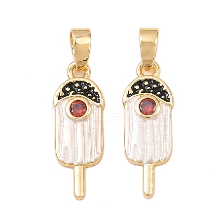 Brass Micro Pave Cubic Zirconia Pendants KK-C248-10A-G-1