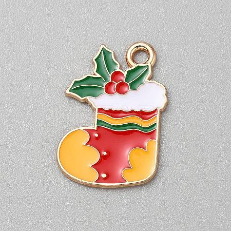 Christmas Alloy Enamel Pendants FIND-CJC0012-140B-1