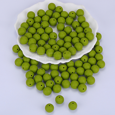 Round Silicone Focal Beads SI-JX0046A-23-1