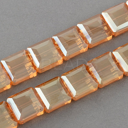 Electroplate Faceted Transparent Glass Beads Strands EGLA-S087-04-1