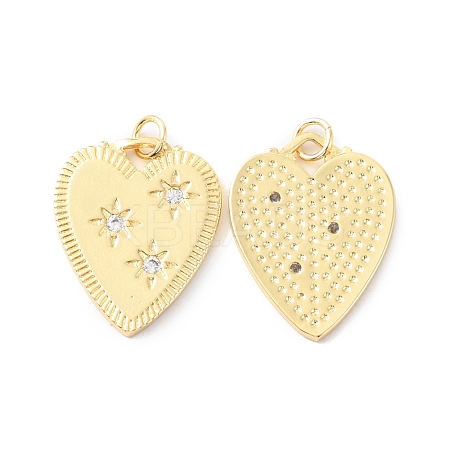 Rack Plating Brass Micro Pave Cubic Zirconia Pendants KK-F852-06G-1