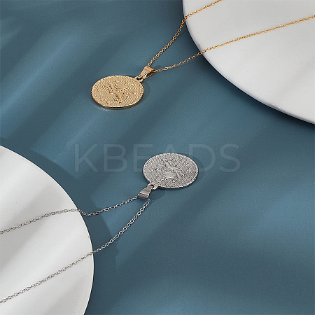 2Pcs 2 Colors 304 Stainless Steel Pendants STAS-LP0003-92I-1