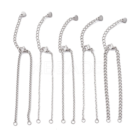 304 Stainless Steel Cable Chain & Venetian Chain & Rolo Chain Bracelet Making AJEW-JB01441-1