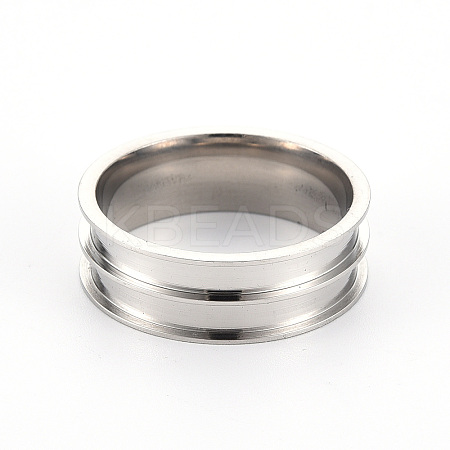 Tarnish Resistant 201 Stainless Steel Ring Core Blank for Inlay Jewelry Making RJEW-ZX002-05-12-1