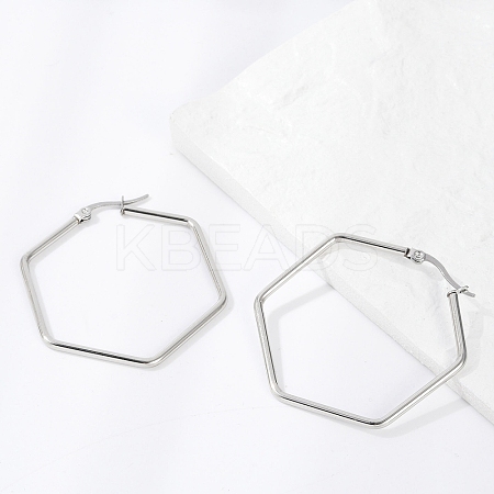 Tarnish Resistant 201 Stainless Steel Hoop Earrings LS-EJEW-A052-25A-1