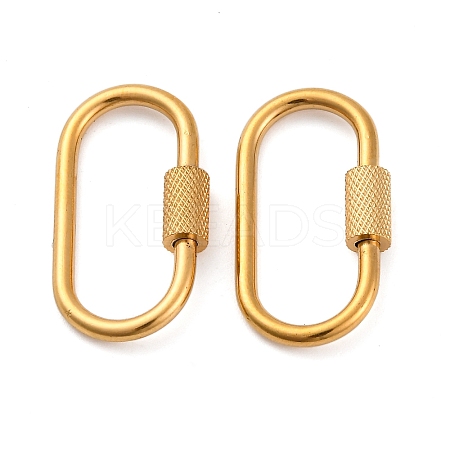 304 Stainless Steel Screw Carabiner Lock Charms STAS-K192-01G-A-1