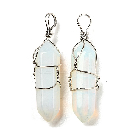 Opalite Double Terminal Pointed Pendants G-H308-05P-05-1