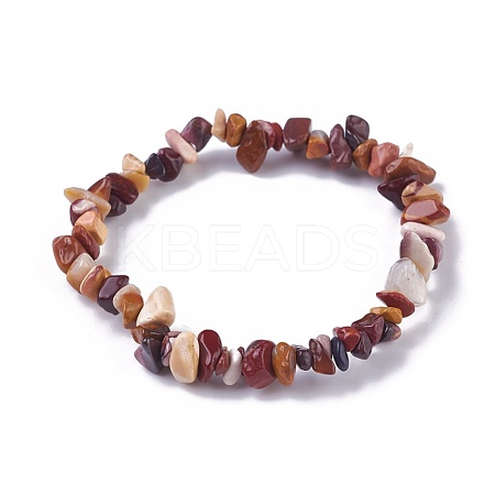 Natural Mookaite Beads Stretch Bracelets BJEW-JB04152-07-1