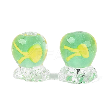 Inner Flower Handmade Lampwork Beads LAMP-Q039-13E-1