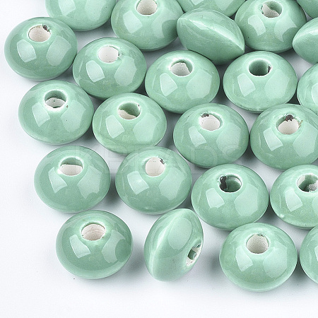 Handmade Porcelain Beads PORC-Q173-20x11mm-21-1