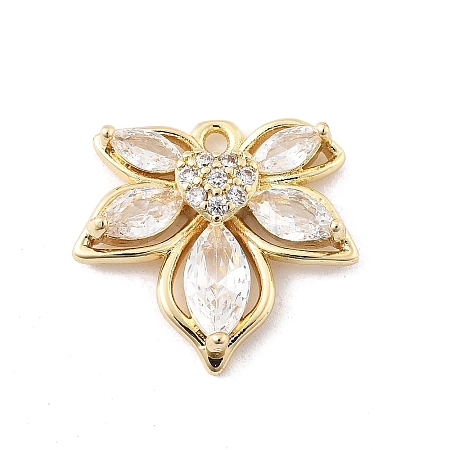 Brass Micro Pave Cubic Zirconia Pendants KK-K371-37G-1