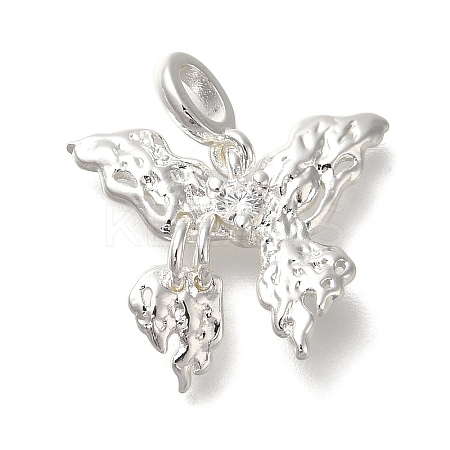 Rack Plating Brass Micro Pave Cubic Zirconia Pendants KK-M014-11P-1