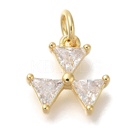 Rack Plating Brass Micro Pave Cubic Zirconia Charms KK-I720-39G-1