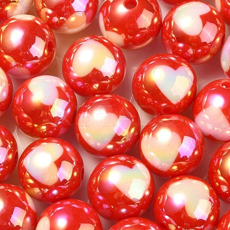 UV Plating Rainbow Iridescent Acrylic Beads X1-OACR-F004-08B-1
