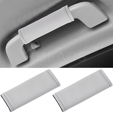 2Pcs Imitation Leather Car Door Handle Protective Cover AJEW-CL0002-56A-1