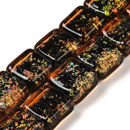 Handmade Dichroic Foil Glass Beads Strands DICH-U001-07F-1