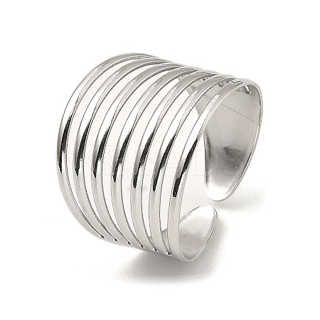 Non-Tarnish 304 Stainless Steel Open Cuff Rings RJEW-Z018-32P-1