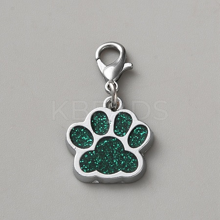 Zinc Alloy Enamel Glitter Powder Pendant Decoration HJEW-WH0001-14P-11-1