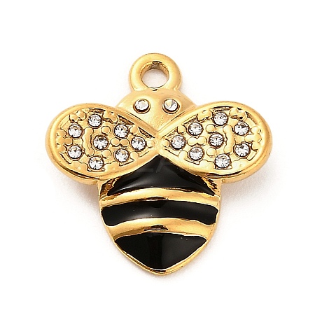 304 Stainless Steel Crystal Rhinestone Pendants STAS-P385-08G-A-1