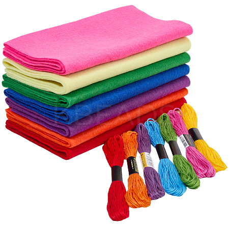 7Pcs 7 Colors Non-woven Felt Fabric DIY-CP0012-69D-1
