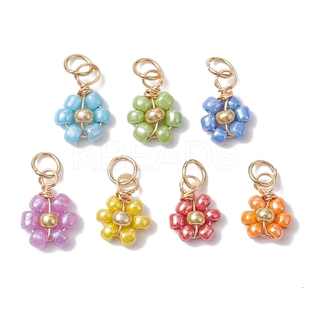 Opaque Glass Charms PALLOY-JF02560-02-1
