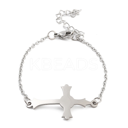 Non-Tarnish Stainless Steel Cable Chain Link Bracelets for Women Men STAS-Z061-01P-01-1