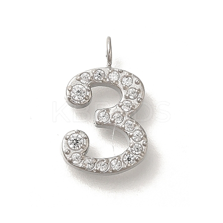 304 Stainless Steel Micro Pave Cubic Zirconia Pendants STAS-H228-01P-03-1