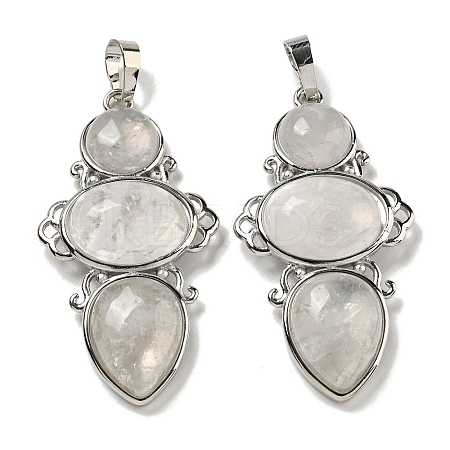 Natural Quartz Crystal Rock Crystal Pendants G-Q158-04P-1