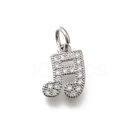 Brass Micro Pave Cubic Zirconia Charms KK-P295-50P-1