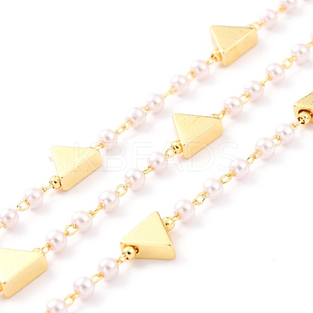 Handmade CCB Plastic Imitation Pearl Beaded Chains CHC-I038-22G-1