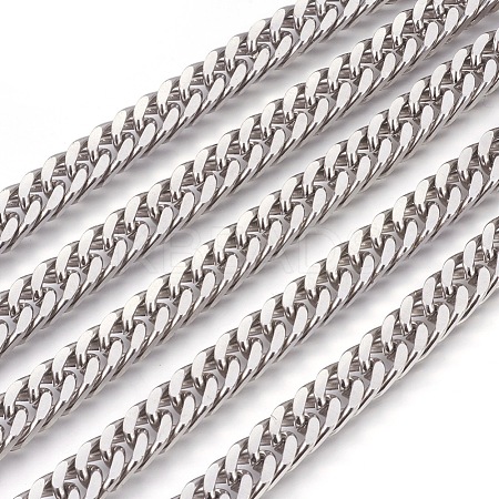 201 Stainless Steel Cuban Link Chains CHS-L017-17E-1