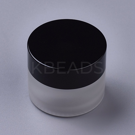 Frosted Glass Cosmetics Cream Jar AJEW-WH0104-52A-1