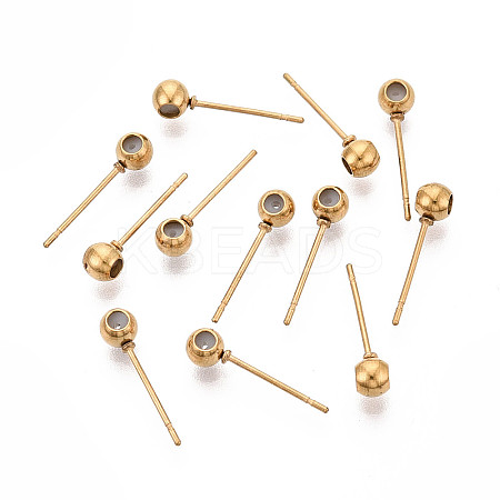 304 Stainless Steel Stud Earring Findings STAS-F329-01B-G-1