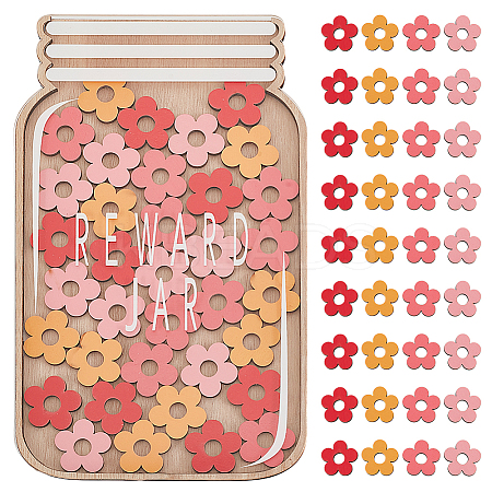 DIY Wood Flower Reward Chart for Kids AJEW-WH0542-79-1