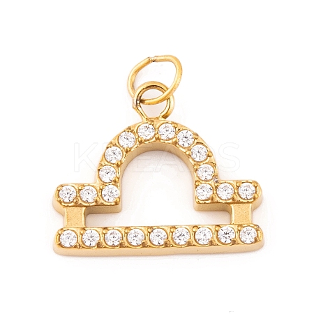 316 Stainless Steel Micro Pave Cubic Zirconia Pendants LS-STAS-K284-01K-G-1