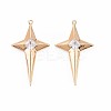 Brass Micro Pave Clear Cubic Zirconia Pendants KK-S364-102G-1